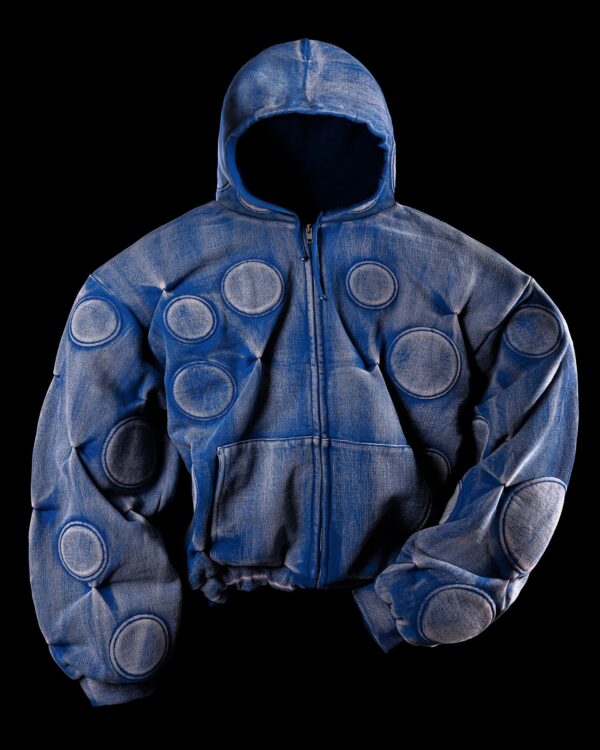 Badson Faded Cobalt OXYGEN Padded Zip-up Hoodie